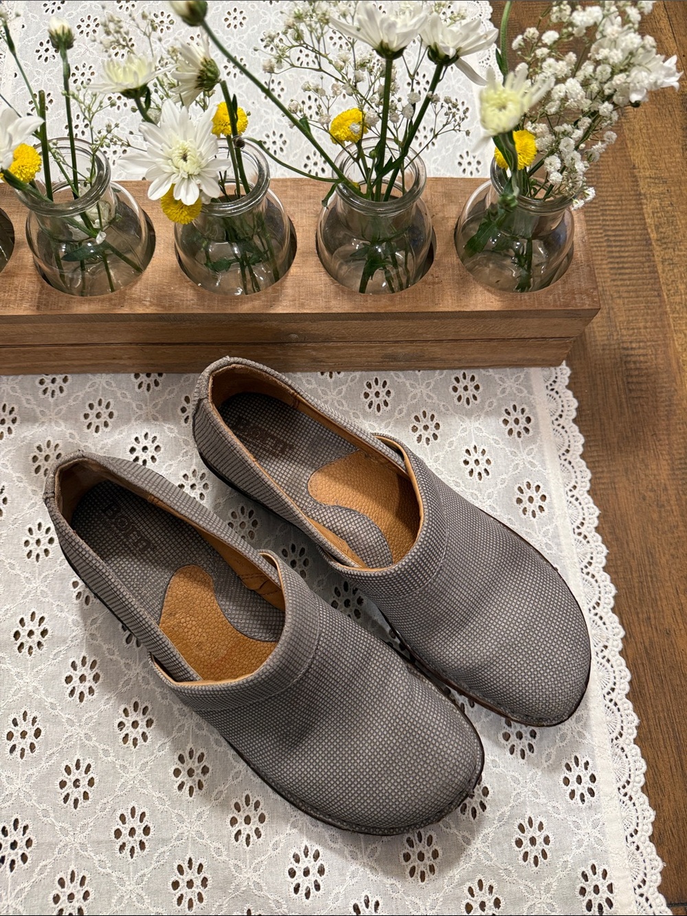 Born Women's Gray Slip-On Mules